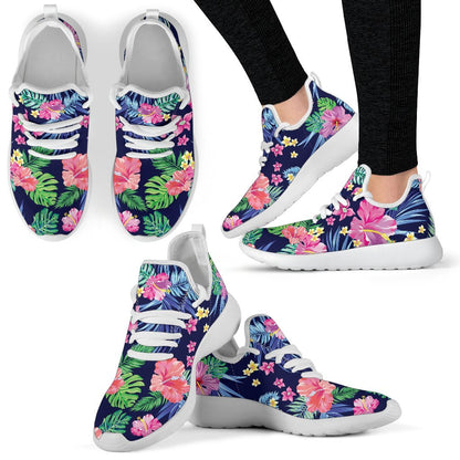 Hawaii Exotic Flowers Pattern Print Mesh Knit Shoes GearFrost