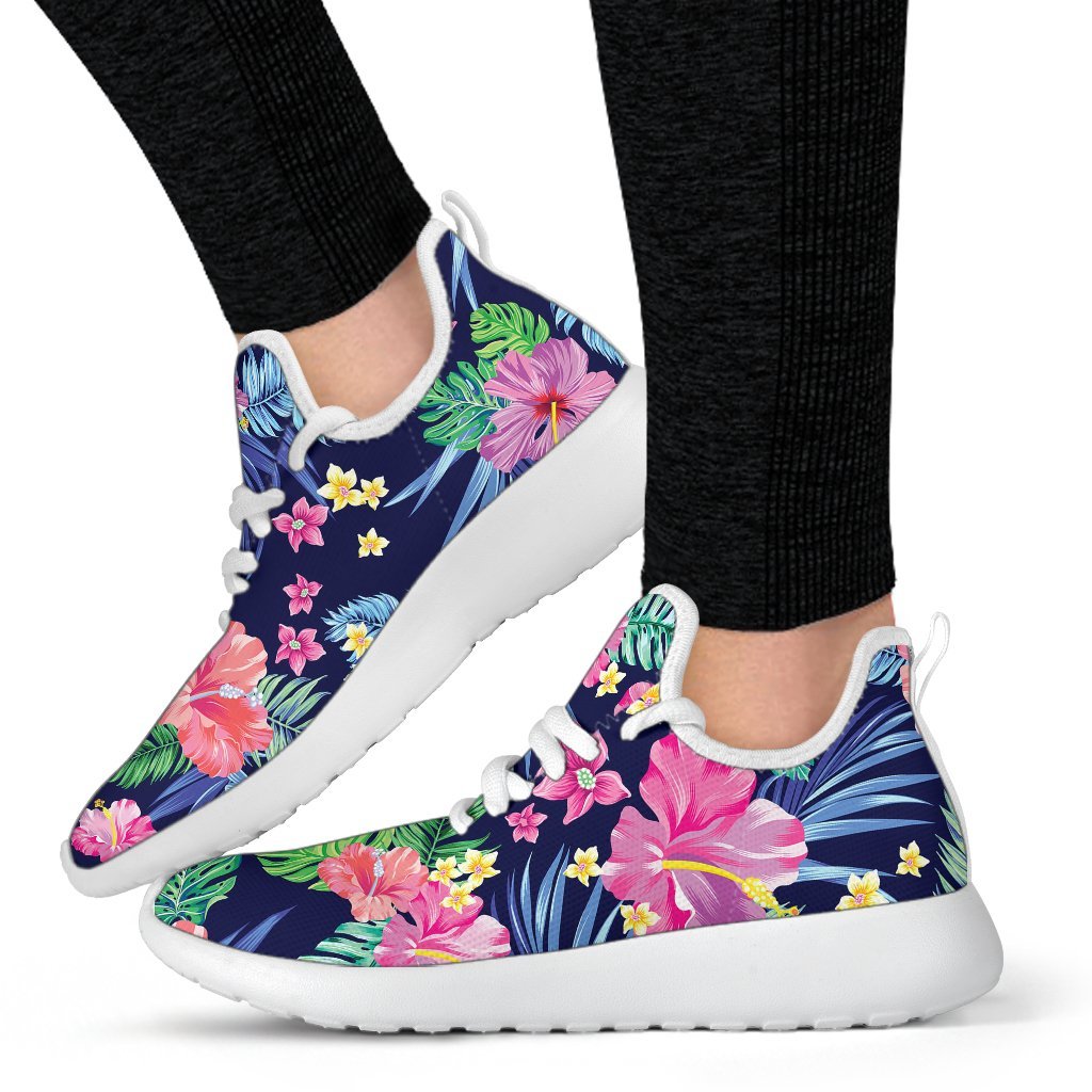 Hawaii Exotic Flowers Pattern Print Mesh Knit Shoes GearFrost