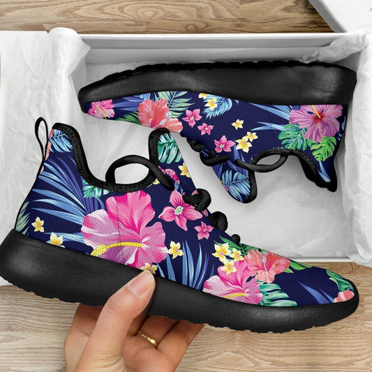 Hawaii Exotic Flowers Pattern Print Mesh Knit Shoes GearFrost