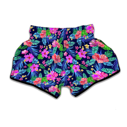 Hawaii Exotic Flowers Pattern Print Muay Thai Boxing Shorts