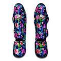 Hawaii Exotic Flowers Pattern Print Muay Thai Shin Guards