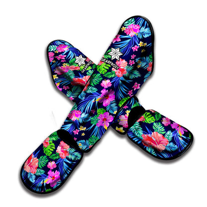 Hawaii Exotic Flowers Pattern Print Muay Thai Shin Guard