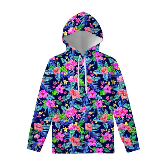 Hawaii Exotic Flowers Pattern Print Pullover Hoodie