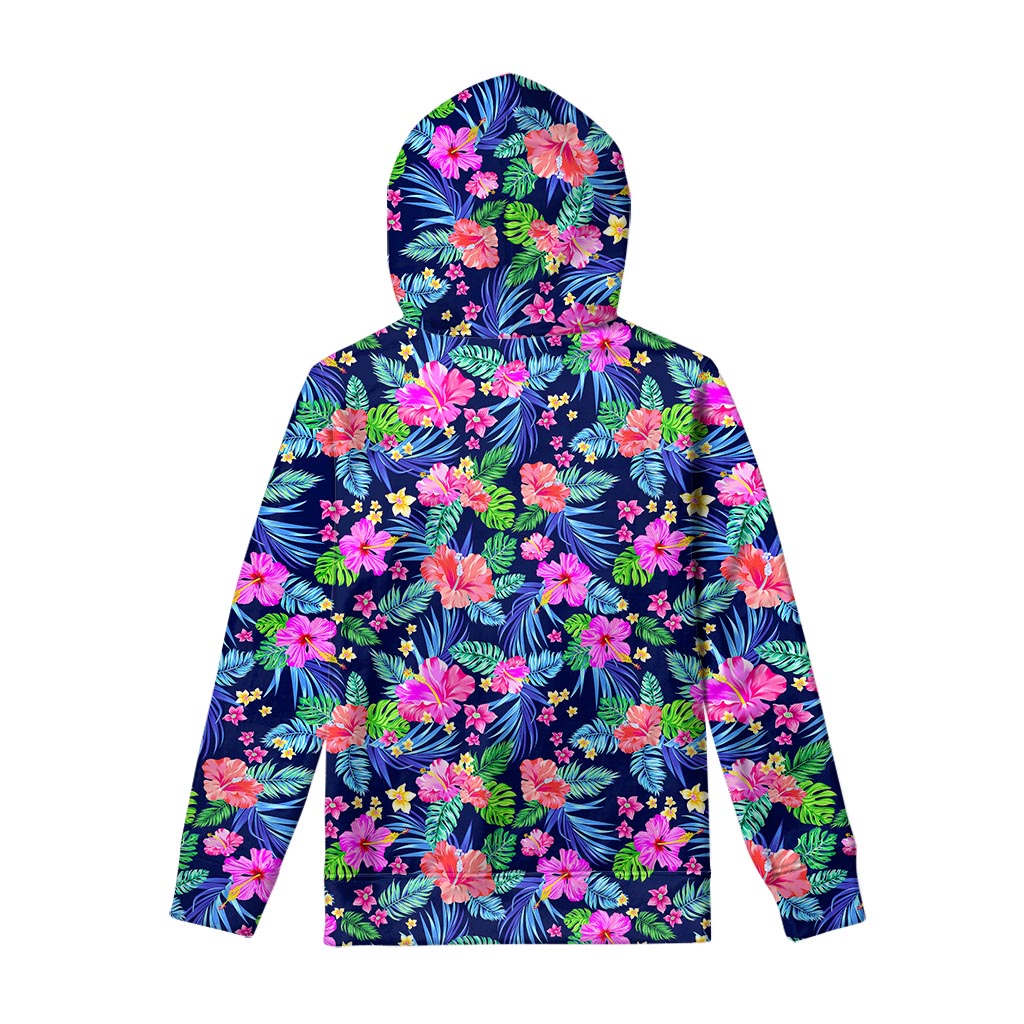 Hawaii Exotic Flowers Pattern Print Pullover Hoodie