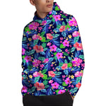 Hawaii Exotic Flowers Pattern Print Pullover Hoodie