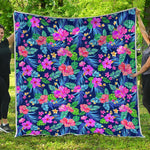 Hawaii Exotic Flowers Pattern Print Quilt