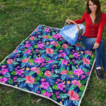 Hawaii Exotic Flowers Pattern Print Quilt