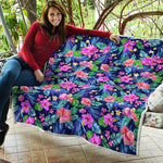 Hawaii Exotic Flowers Pattern Print Quilt