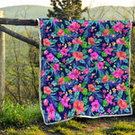 Hawaii Exotic Flowers Pattern Print Quilt