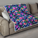 Hawaii Exotic Flowers Pattern Print Quilt