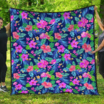 Hawaii Exotic Flowers Pattern Print Quilt