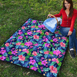 Hawaii Exotic Flowers Pattern Print Quilt