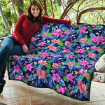 Hawaii Exotic Flowers Pattern Print Quilt