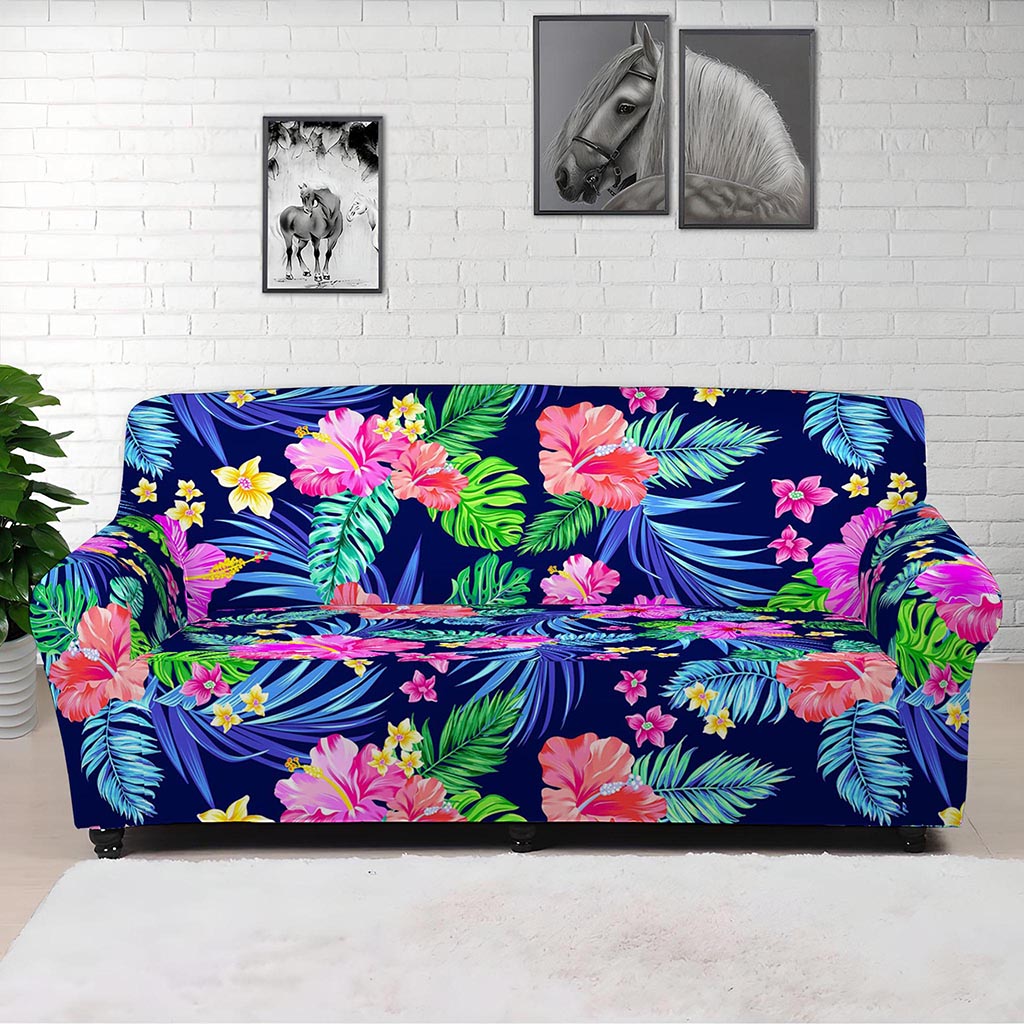 Hawaii Exotic Flowers Pattern Print Sofa Cover