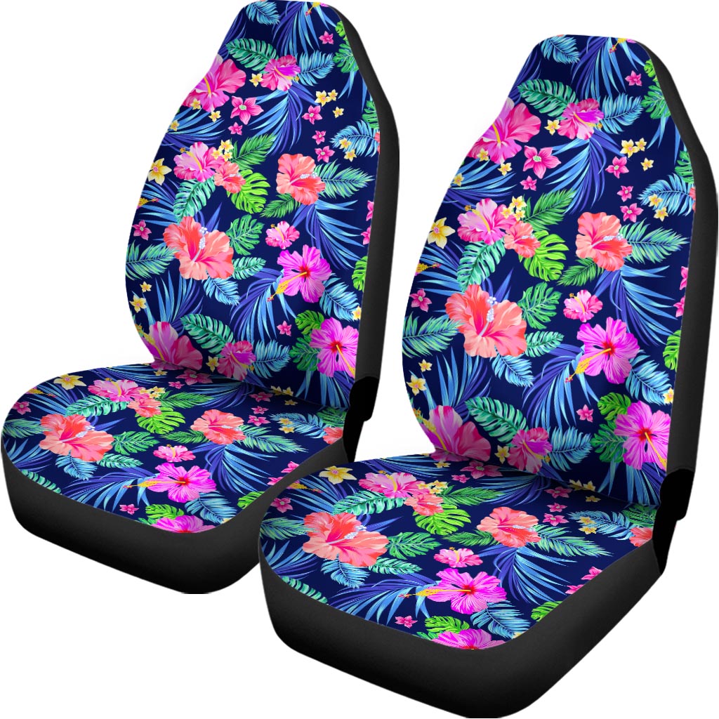 Hawaii Exotic Flowers Pattern Print Universal Fit Car Seat Covers