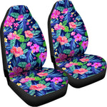 Hawaii Exotic Flowers Pattern Print Universal Fit Car Seat Covers