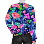 Hawaii Exotic Flowers Pattern Print Women's Crewneck Sweatshirt GearFrost