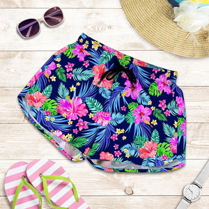 Hawaii Exotic Flowers Pattern Print Women's Shorts