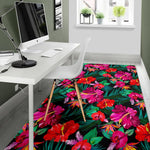 Hawaii Floral Flowers Pattern Print Area Rug GearFrost