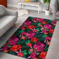 Hawaii Floral Flowers Pattern Print Floor Mat