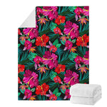 Hawaii Floral Flowers Pattern Print Blanket