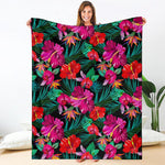 Hawaii Floral Flowers Pattern Print Blanket