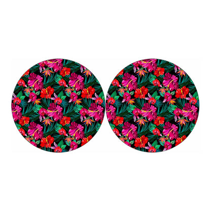 Hawaii Floral Flowers Pattern Print Car Coasters