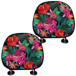Hawaii Floral Flowers Pattern Print Car Headrest Covers
