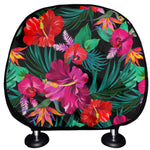 Hawaii Floral Flowers Pattern Print Car Headrest Covers