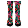 Hawaii Floral Flowers Pattern Print Crew Socks