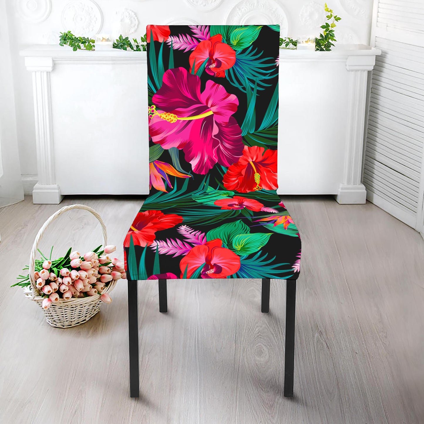 Hawaii Floral Flowers Pattern Print Dining Chair Slipcover