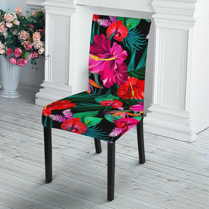 Hawaii Floral Flowers Pattern Print Dining Chair Slipcover
