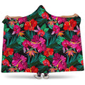 Hawaii Floral Flowers Pattern Print Hooded Blanket