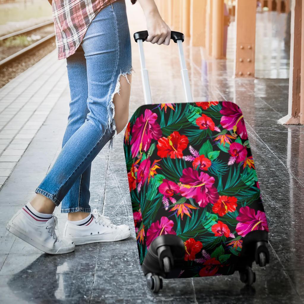 Hawaii Floral Flowers Pattern Print Luggage Cover GearFrost