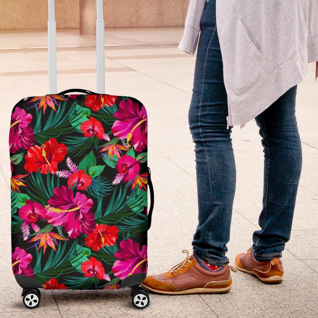 Hawaii Floral Flowers Pattern Print Luggage Cover GearFrost