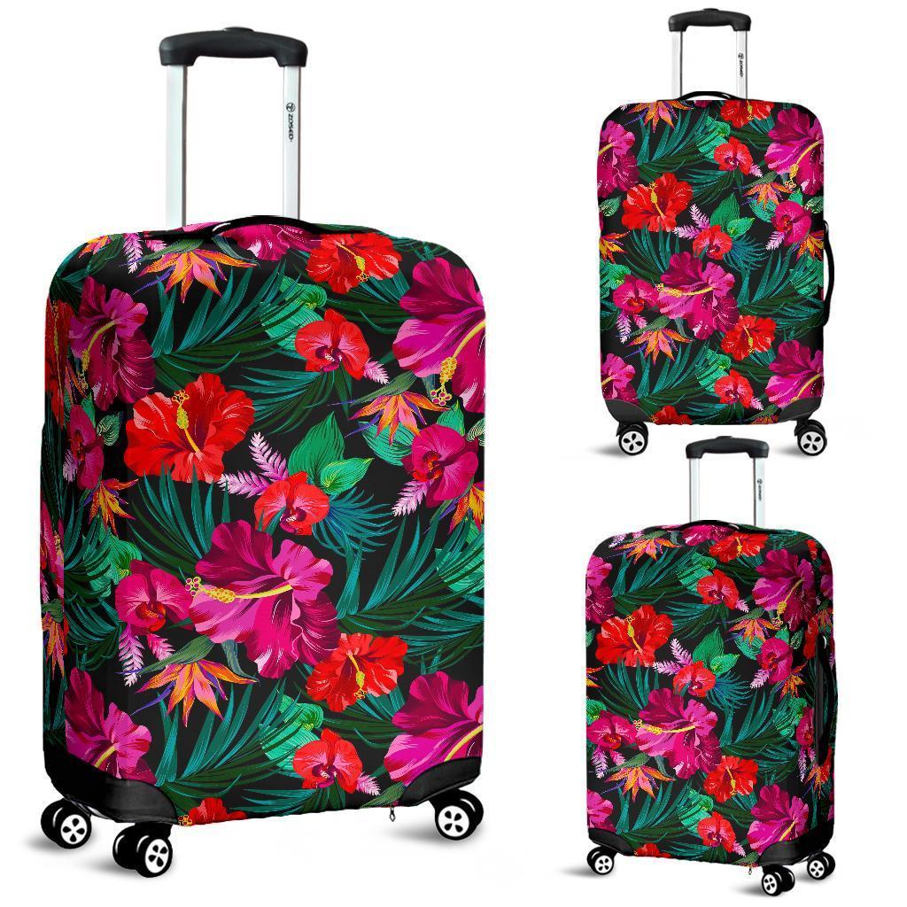 Hawaii Floral Flowers Pattern Print Luggage Cover GearFrost