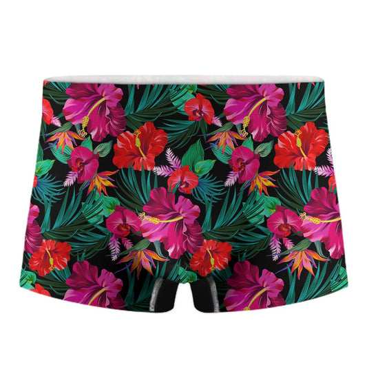 Hawaii Floral Flowers Pattern Print Men's Boxer Briefs