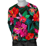 Hawaii Floral Flowers Pattern Print Men's Crewneck Sweatshirt GearFrost