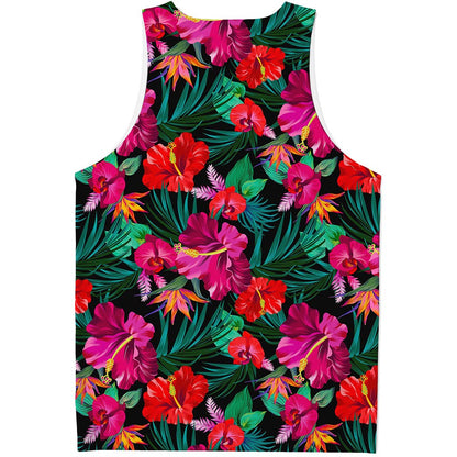 Hawaii Floral Flowers Pattern Print Men's Tank Top