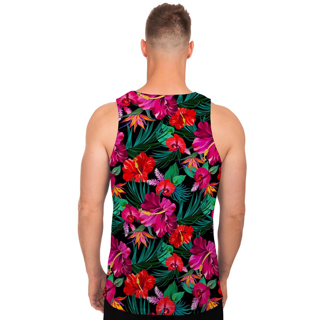 Hawaii Floral Flowers Pattern Print Men's Tank Top
