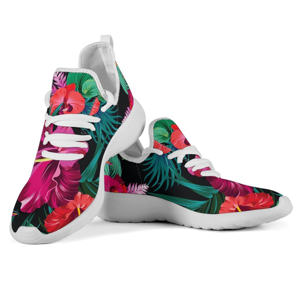 Hawaii Floral Flowers Pattern Print Mesh Knit Shoes GearFrost