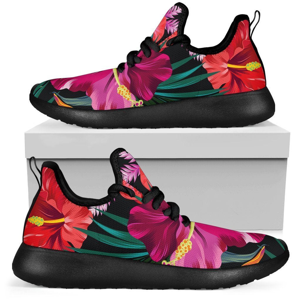Hawaii Floral Flowers Pattern Print Mesh Knit Shoes GearFrost