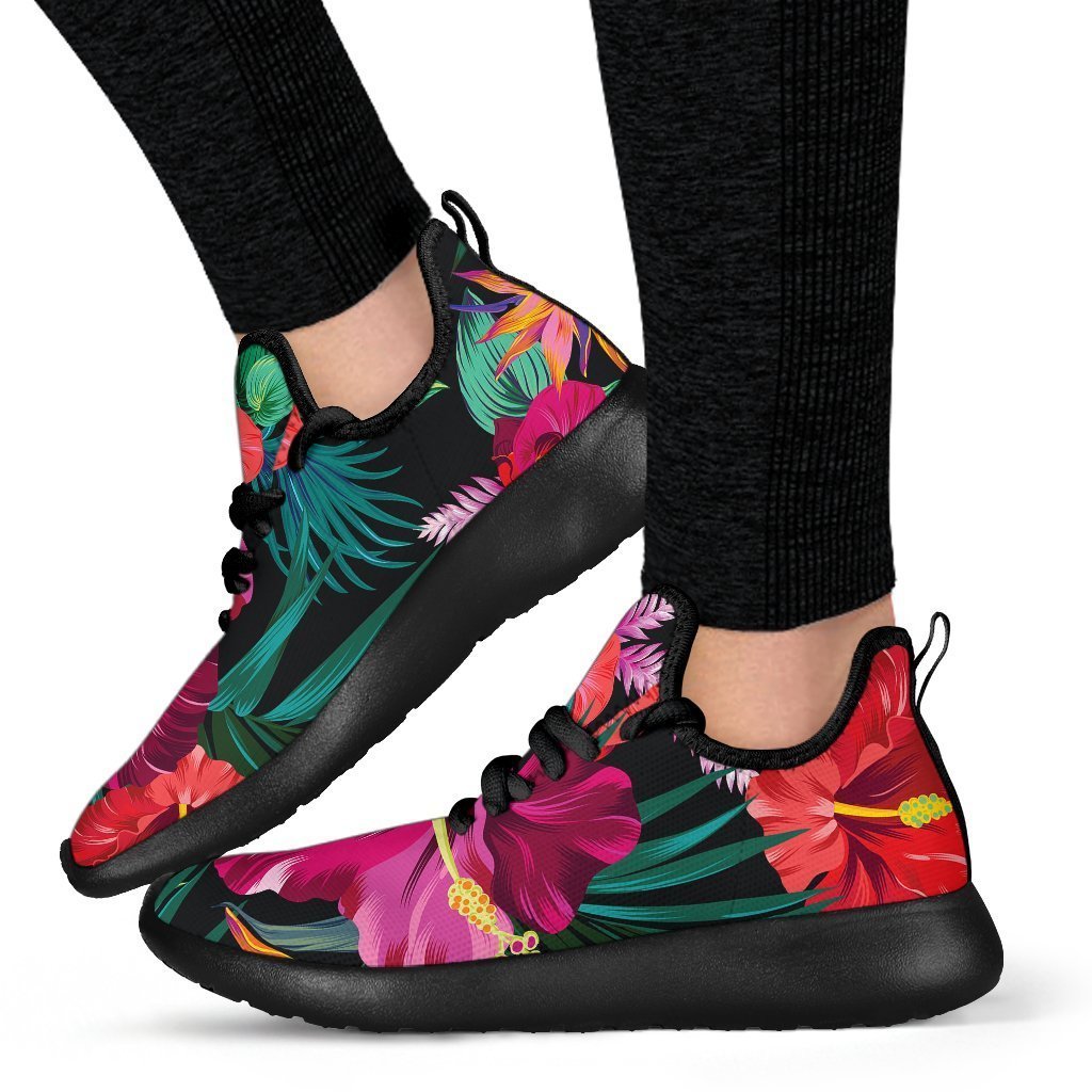 Hawaii Floral Flowers Pattern Print Mesh Knit Shoes GearFrost