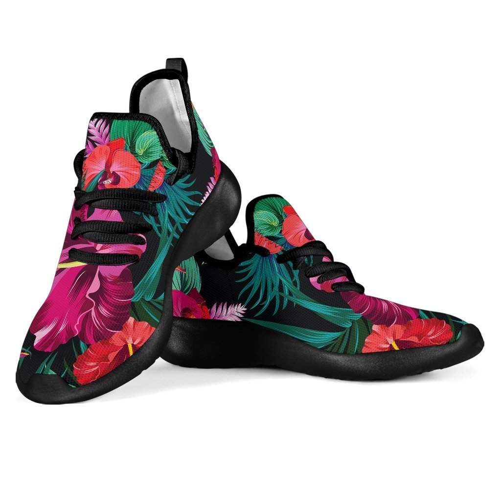 Hawaii Floral Flowers Pattern Print Mesh Knit Shoes GearFrost