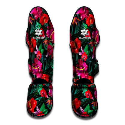 Hawaii Floral Flowers Pattern Print Muay Thai Shin Guard