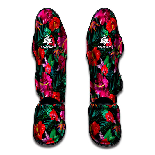 Hawaii Floral Flowers Pattern Print Muay Thai Shin Guard