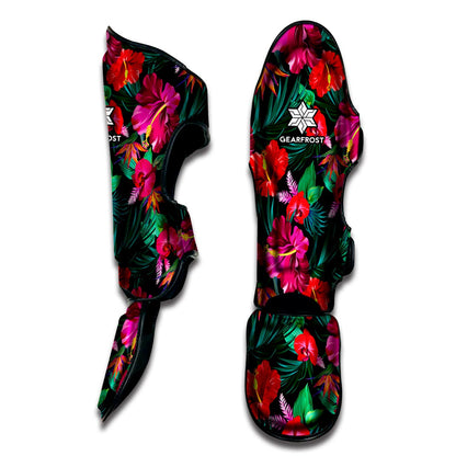 Hawaii Floral Flowers Pattern Print Muay Thai Shin Guard