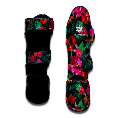 Hawaii Floral Flowers Pattern Print Muay Thai Shin Guard