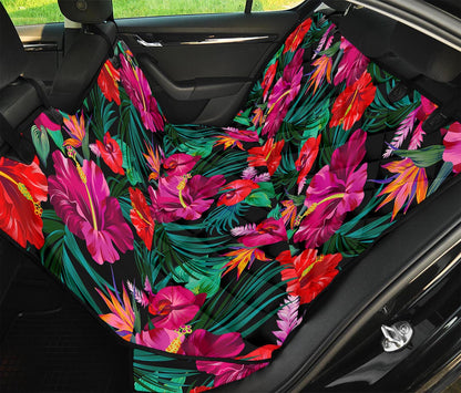 Hawaii Floral Flowers Pattern Print Pet Car Back Seat Cover