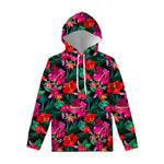 Hawaii Floral Flowers Pattern Print Pullover Hoodie